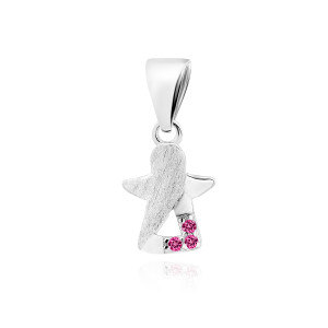 Pandantiv argint îngeraș cu pietre rosii DiAmanti Z1734CR_RU-DIA (Argint 925‰ 0,65 g.)